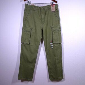 Levi's Ace Cargo Pants Men's Size 33x32 Green Cotton Relaxed Taper